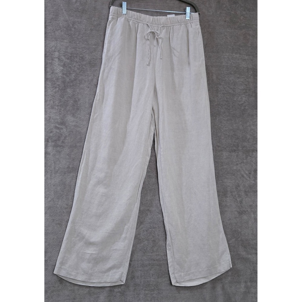H & M linen Pants Medium Lagenlook Coastal Old Money Neutral Capsule Sustainable